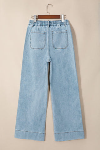 Beau Blue Solid Full-Length Regular Pocket Detail Wholesale Denim Jeans
