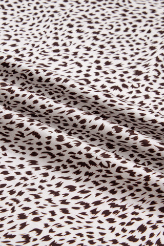 Brown Cheetah Print Trim Split Long Western Skirt