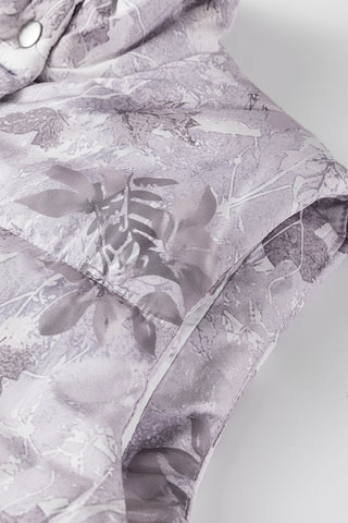 Brown Camo Leaf Print Winter Puffer Vest